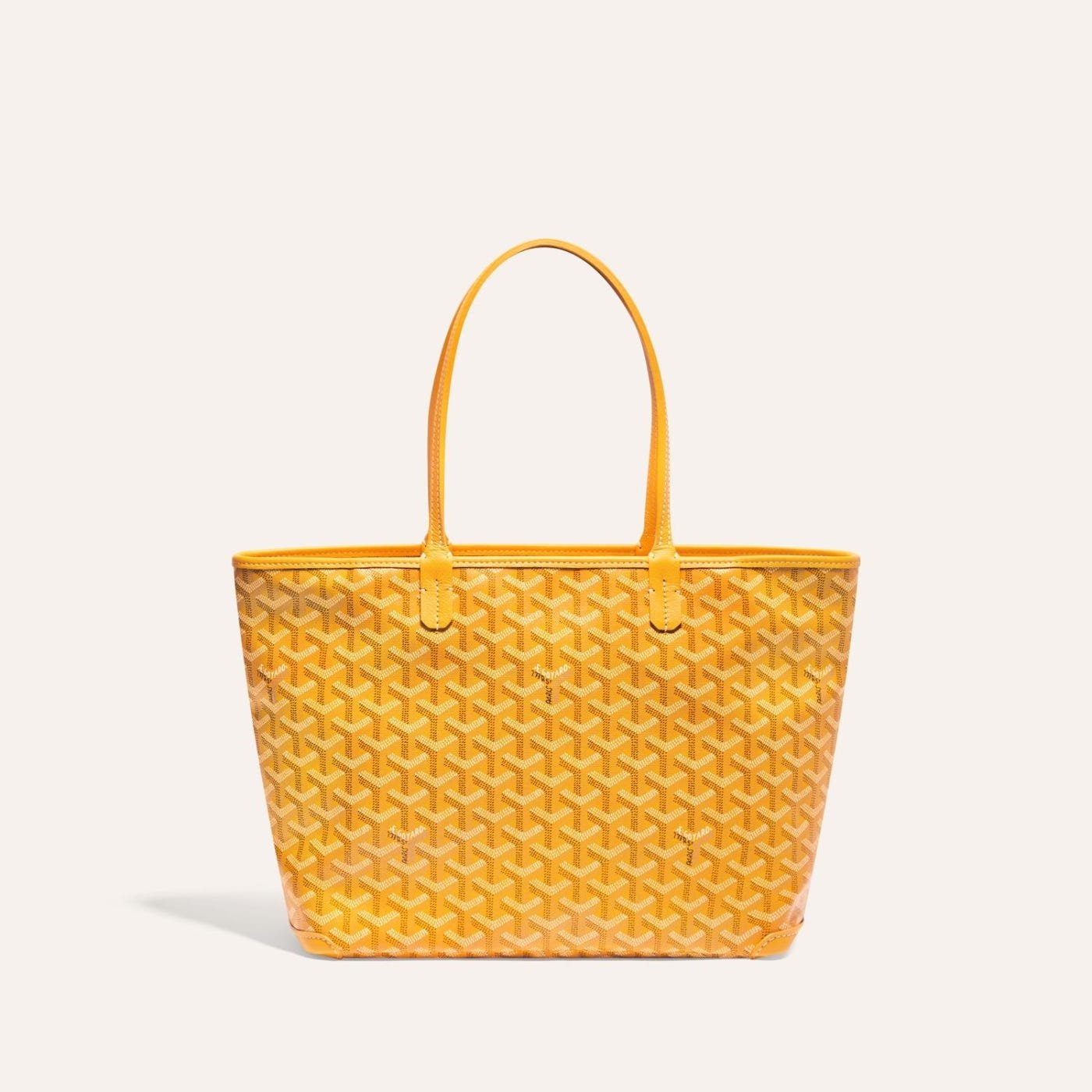 018446e570ed9fab9556fd6f9cb0443d7aa98f19 Goyard Goyardine Artois Tote PM Yellow Canvas & Chevroches Calfskin Palladium Hardware - Image 1