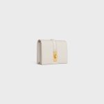 CARD HOLDER WITH FLAP 16 IN SATINATED CALFSKIN WHITE COTTON - Image 2
