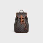 MEDIUM BACKPACK FOLCO IN TRIOMPHE CANVAS AND CALFSKIN TAN