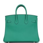 Hermes Birkin 25 Vert Vertigo Verso Swift Palladium Hardware - Image 4