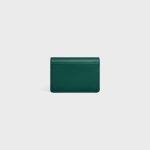 CARD HOLDER WITH FLAP TRIOMPHE IN SHINY CALFSKIN RACING GREEN - Image 3