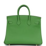 Hermes Birkin 25 Vert Yucca Swift Gold Hardware - Image 4
