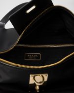 Large Re-Nylon Top-Handle Bag With Padlock - Image 5