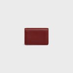 CARD HOLDER WITH FLAP TRIOMPHE IN SHINY CALFSKIN DARK RUBY - Image 3