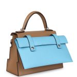 Hermes “Quelle Idolle” Picto Kelly Doll Chai/Mauve Sylvestre/Bleu Celeste/Terre Battue Epsom Palladium Hardware - Image 8