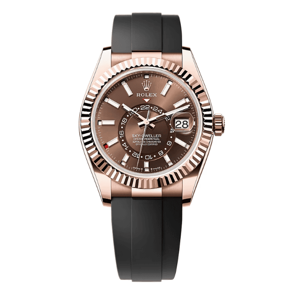 126333-0018-3 Rolex Oyster Perpetual Sky-Dweller M326235-0005 42mm Rose Gold Chocolate Dial – VIP Version - Image 1