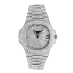 Patek Philippe Nautilus 5711 40mm Up Full 3000pcs Moissanite Pave Hongkong – Customize Diamod