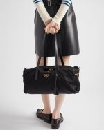 Large Re-Nylon Top-Handle Bag With Padlock - Image 7