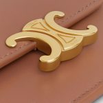 CARD HOLDER WITH FLAP TRIOMPHE IN SHINY CALFSKIN BRONZE - Image 5