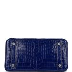 Hermes Birkin 25 Bleu Electric Shiny Niloticus Crocodile Palladium Hardware - Image 8