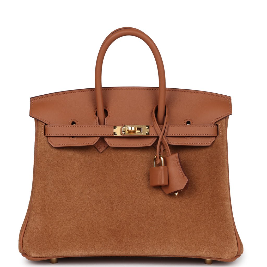257db0a57ccf32fb905828026e85e4d7c2192674 Hermes Birkin 25 Chamois Grizzly and Gold Swift Gold Hardware - Image 1