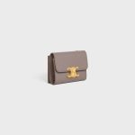 COMPACT WALLET WITH COIN TRIOMPHE IN SHINY CALFSKIN PEBBLE - Image 2