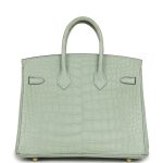 Hermes Birkin 25 Vert D’Eau Matte Alligator Gold Hardware - Image 4