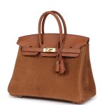 Hermes Birkin 25 Chamois Grizzly and Gold Swift Gold Hardware - Image 5