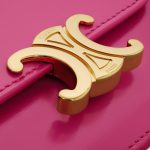 CARD HOLDER WITH FLAP TRIOMPHE IN SHINY CALFSKIN FUCHSIA - Image 5
