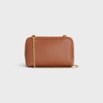 CLUTCH ON CHAIN CUIR TRIOMPHE IN SMOOTH CALFSKIN TAN - Image 4