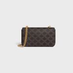 CHAIN SHOULDER BAG CLAUDE IN TRIOMPHE CANVAS TAN - Image 3