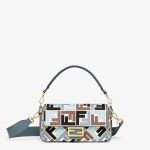 Baguette Canvas Bag With Multicolor FF Embroidery