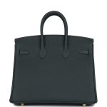 Hermes Birkin 25 Vert Mangrove Togo Permabrass Hardware - Image 4