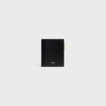 COMPACT WALLET TRIOMPHE CHARMS IN SHINY CALFSKIN BLACK