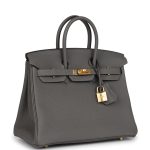 Hermes Birkin 25 Gris Meyer Togo Gold Hardware - Image 2