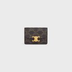 CARD HOLDER WITH FLAP TRIOMPHE IN TRIOMPHE CANVAS TAN