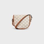 MEDIUM FOLCO BAG IN TRIOMPHE CANVAS AND CALFSKIN WHITE - Image 3