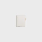 COMPACT WALLET TRIOMPHE CHARMS IN GRAINED CALFSKIN RICE