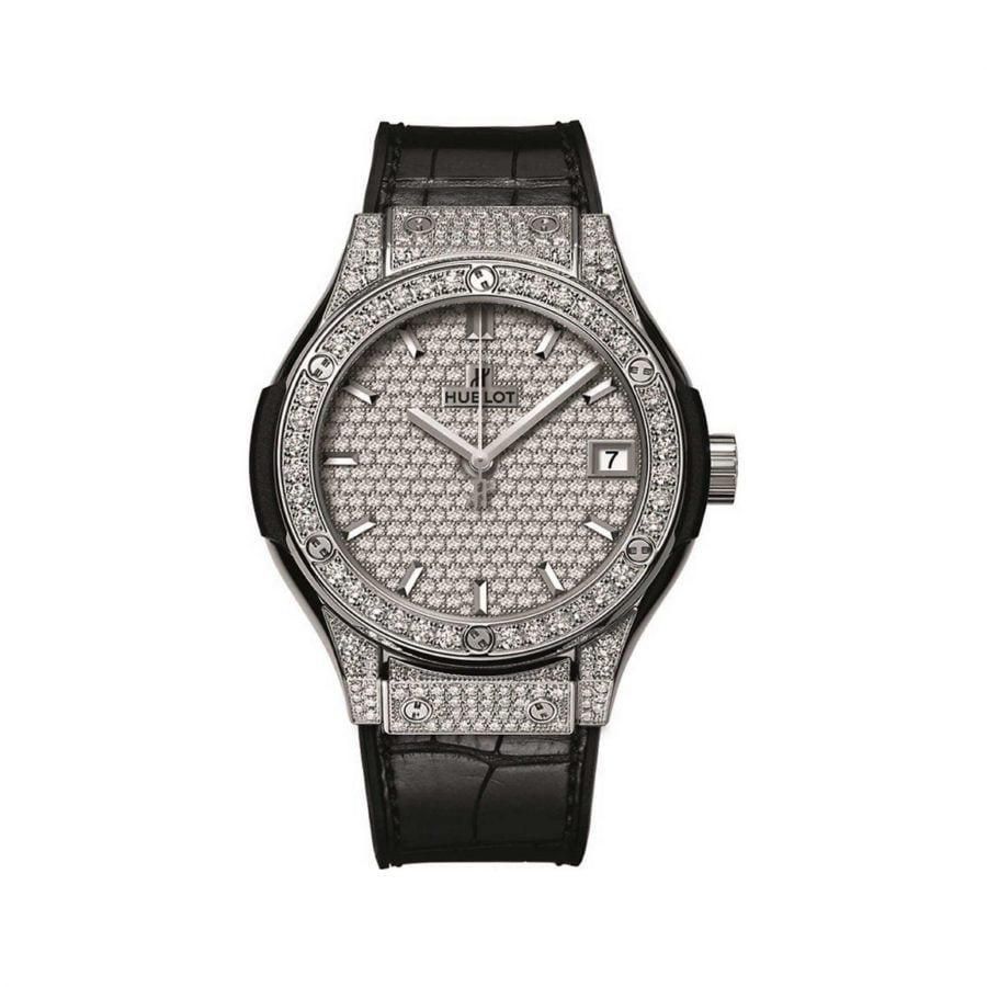 730302E4-9700-4DB6-90FA-768EF8B39001-scaled-scaled-1 Hublot Classic Fusion Diamonds Moissanite Pave 38mm Dial Moissanite – Handcrafted Diamod - Image 1