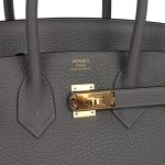 Hermes Birkin 25 Gris Meyer Togo Gold Hardware - Image 6