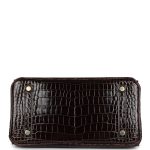 Hermes Birkin 25 Macassar Shiny Porosus Crocodile Gold Hardware - Image 5