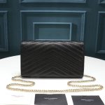 Saint Laurent Chain-strap YSL-plaque grained-leather wallet - Image 3