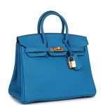 Hermes Birkin 25 Bleu Zanzibar Togo Gold Hardware - Image 2