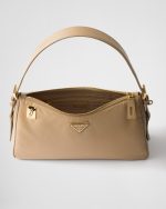 Prada Aim??e Large Re-Nylon and Leather Shoulder Bag With Padlock - Image 3
