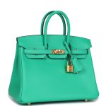 Hermes Birkin 25 Menthe Swift Gold Hardware - Image 2
