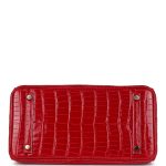 Hermes Birkin 30 Braise Shiny Porosus Crocodile Gold Hardware - Image 5