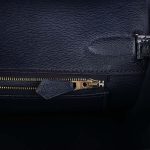 Hermes Birkin 30 Bleu Marine and Rouge H Contour Shiny Porosus Crocodile Gold Hardware - Image 8