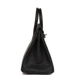 Hermes Birkin 25 Black Ostrich Palladium Hardware - Image 3