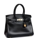 Hermes Birkin 30 Black Box Gold Hardware - Image 2