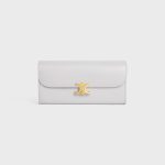LARGE WALLET TRIOMPHE IN SHINY CALFSKIN CLOUDY GREY
