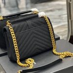 COLLEGE MEDIUM CHAIN BAG IN QUILTED SUEDE - Image 5