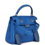 Hermes “Quelle Idolle” Kelly Doll Bleu Zellige and Bleu Agate Swift Palladium Hardware - Image 2