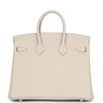 Hermes Birkin 25 Craie Togo Palladium Hardware - Image 4