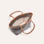 Goyard Goyardine Artois Tote PM Black Canvas & Brown Chevroches Calfskin Palladium Hardware - Image 3