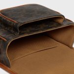 MEDIUM FOLCO BAG IN TRIOMPHE CANVAS AND CALFSKIN TAN - Image 4