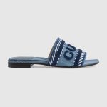 Womens slide sandal with Gucci script - Image 3