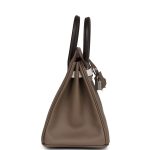 Hermes Birkin 25 Tri-color Etoupe, Ebene and Gris Pale Epsom Palladium Hardware - Image 3