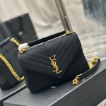 COLLEGE MEDIUM CHAIN BAG IN QUILTED SUEDE - Image 3