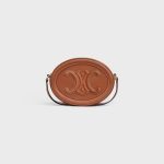 CROSSBODY OVAL PURSE CUIR TRIOMPHE IN SMOOTH CALFSKIN TAN