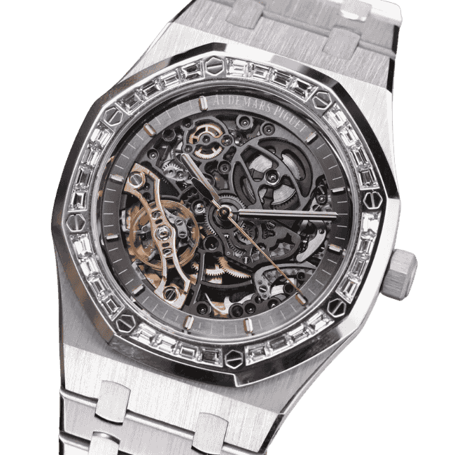 Thiet-ke-chua-co-ten-55-1 Audemars Piguet Royal Oak Frosted Gold Double Balance Wheel Openworked 41mm benzen Baugette – VIP VERSION - Image 1
